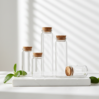 Vente en gros de pots en verre ronds transparents de 20 ml, 30 ml, 50 ml, mini pots pour le miel, les épices, les bonbons, de qualité alimentaire, imprimés en sérigraphie, avec bouchon à vis et couvercle en liège