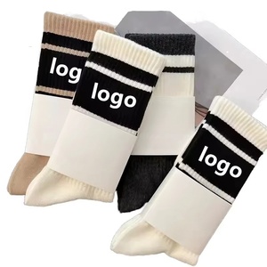 Wholesale Men's 100% Cotton High Quality Casual Sports <b>Socks</b> Knitted Stripe Design Colorful Crew <b>Running</b> <b>Socks</b> for Autumn - Product Image 1