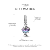 Charmes de pendentif de poisson de natation de mode argentée avec des parties de bijoux classiques de zircon plaqué argent