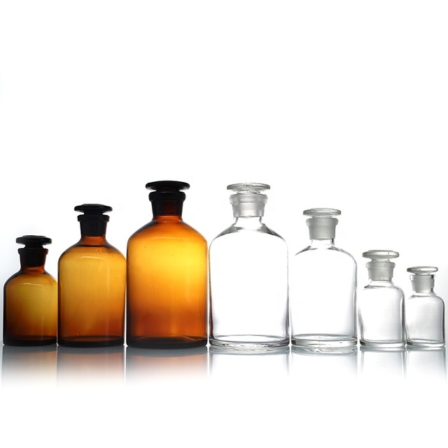 Laboratory Supplies Reagent Media Bottle Chemistry Amber 30ml~10000ml Glass Wide Mouth Narrow Mouth Reagent Bottle