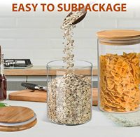 Vente en gros de pots en verre pour épices et aliments de 15 oz (450 ml), organiseurs de garde-manger, récipients de stockage en verre transparent avec couvercle en bambou