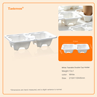 Support jetable en pulpe détachable avec plateau double base pour tasses de thé au lait, café et boissons à emporter