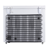 Congélateur coffre solaire 208L à porte unique, ouverture par le haut, DC 12/24V, alimentation batterie/électrique, éclairage LED, usage commercial/hôtelier, économe en énergie