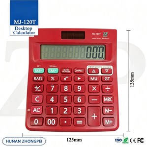 Calculadora de Escritorio MJ-120T Roja con PCB SKD, 12 Dígitos, Doble Alimentación Solar y Batería, Función de Verificación de Impuestos de 150 Pasos, Coma de 3 Dígitos - Product Image 2