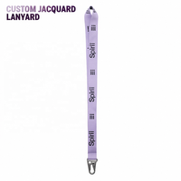 Lanière de cou en polyester jacquard de luxe, personnalisable, en tissu écologique, résistante à l'humidité et à l'eau, avec mousqueton