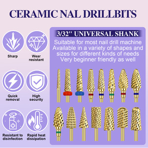 Embouts de ponceuse à ongles cylindriques pour machine de polissage, tête de ponçage pour élimination de gel UV, embout de ponceuse à ongles professionnel pour manucure, en vrac - Product Image 2