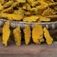 Curcuma longa (rhizome) séché cru, en tranches, de Jiang Huang, épices chinoises, aliments santé de haute qualité pour la régime alimentaire