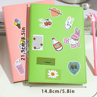 Carnet A5 en gros avec logo personnalisé, autocollants mignons, couverture rigide, 14,8 x 21,5 cm, pour étudiants et usage scolaire