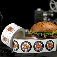Etiquetas Personalizadas para Envases de Alimentos, Resistentes al Agua, para Cajas de Hamburguesas, Pegatinas para Vasos, con Logotipo Personalizado para Restaurantes y Comida para Llevar