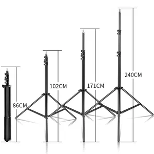 240 cm 7.8ft 2.4 m Alüminyum Flash Işık Fotoğraf Stüdyosu Video Şemsiye Reflektör Lamba için Tripod Standı