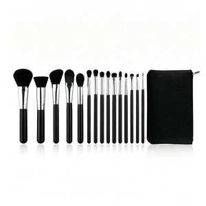 Ensemble de 16 pinceaux de maquillage professionnels, poils doux et denses, vegan, forme personnalisée, kit complet de pinceaux pour le visage, le correcteur et l'eye-liner - Product Image 2