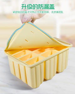 Moule à crème glacée en silicone de qualité alimentaire réutilisable avec bâton en bois, adapté à la fabrication de cornets de crème glacée. - Product Image 5