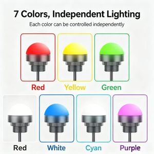 Luz de Advertencia LED Semiesférica Metálica NAXY de 7 Colores con Zumbador Incorporado, Lámpara Indicadora de Señal Visual y Audible de Seguridad - Product Image 3