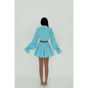 Ensemble de robes Jila Club bleues, mini-jupe et haut assorti - Product Image 1