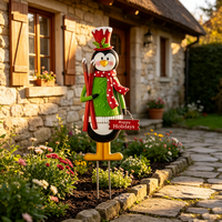 Ornements de Noël en métal faits à la main, style pingouin, pour la décoration des fêtes de Noël dans le jardin