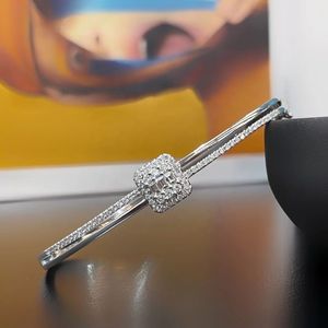 Xinfly Brazalete de Oro Puro de 18k con Diamantes Naturales, Diseño de Caramelo, Doble Capa, Hueco - Product Image 3
