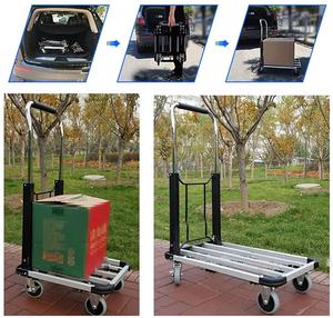 मध्यम शुल्क हैंड ट्रॉली चार पहियों 150 किलो एल्यूमीनियम फोल्डिंग हैंड ट्रक - Product Image 6
