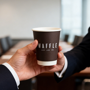 Vasos de papel de doble pared personalizados, compostables, duraderos y aptos para alimentos, para bebidas frías y calientes para llevar. - Product Image 6