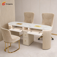 Station de manucure de luxe sur mesure avec collecteur de poussière pour salon de beauté