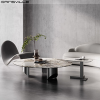 Gainsville Furniture Centre minimaliste Table basse européenne ronde Design Salon Céramique Top Mesa De Centro
