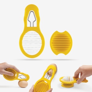 Éplucheur en plastique pratique jaune, trancheur de garniture, perforateur de coquille d'œuf à la coque pour la maison - Product Image 5