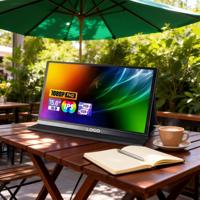 Moniteur portable 15,6 pouces FHD 1080P USB C pour jeux, écran tactile IPS ultra-fin avec coque intelligente et haut-parleurs, HDR Plug&Play