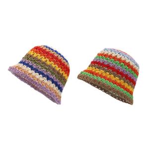 Sombreros de Pescador Tejidos y de Ganchillo con Diseño de Flores Huecas al por Mayor para Mujer - Product Image 3