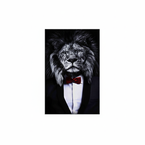 Impresión en Lienzo de León con Traje: Arte Mural de Animales, Decoración para Cuarto de Hombre, Lienzo Enrollado - Product Image 2