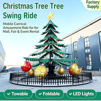 Manège Arbre de Noël mobile sur remorque pour événements commerciaux, attractions de fêtes foraines et parcs d'attractions