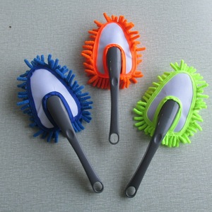 Car <b>Cleaning</b> Brush Chenille Ellipse Head Multifunctional Dust Removal Tool Orange Blue <b>Green</b> - Product Image 2