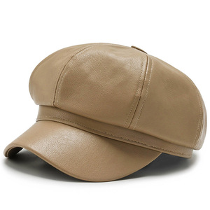 8 paneles Newsboy Caps PU cuero taxista pintor sombrero - Product Image 2