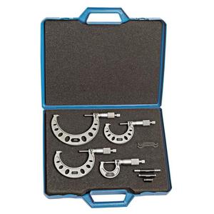 Ttake External <b>Micrometers</b> 0-100 Mm Stainless Steel 0.01 Mm Resolution 4 Pieces Set - Product Image 1