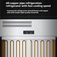 Équipement de cuisine commerciale, réfrigérateur congélateur à double porte, double température, en acier inoxydable