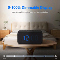 Dual Wecker Sound maschine Drahtlose Ladestation 20 Beruhigende Schlaf geräusche 0-100% Dimmer für IPhone/Samsung für Office