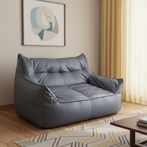 Sofá Cama Compacto de Dos Plazas con Relleno de Esponja, Tapizado en Tela, Diseño Cuadrado para Apartamento - Product Image 2