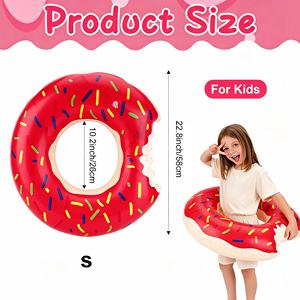 Flotador Inflable de PVC en Forma de Donut para Piscina, para Adultos y Niños, Tumbona Acuática y Decoración para Fiestas - Product Image 5