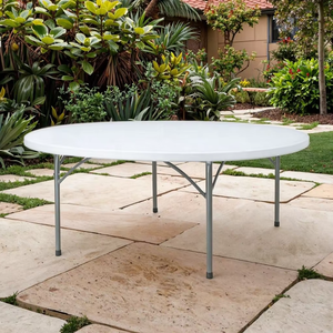 Wholesale Heavy Duty <strong>Foldable</strong> 6ft 8ft 10 People Garden Party Rectangular White Plastic <strong>Dining</strong> <strong>Table</strong> and <strong>Chairs</strong> Set - Product Image 4