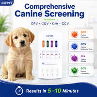 Kit de test vétérinaire 4-en-1 CPV CDV GIA CCV pour chiens, test de diagnostic vétérinaire pour le parvovirus canin, la maladie de la peste canine, la giardiose et le coronavirus canin