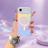 Coque de téléphone magnétique irisée en PC pour iPhone personnalisée