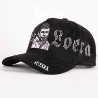 Gorras Deportivas Personalizadas al por Mayor con Diseño de Pedrería, Gorra de Béisbol de Gamuza para Exteriores con 5 Bordados y Logotipo