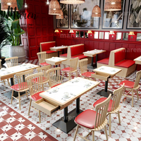Kommerzielle Restaurant-Möbel: Massivholz-Tisch- und Stuhl-Kombination für Dessert- und Milchtee-Läden sowie Cafés