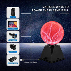<span class=keywords><strong>Lampe</strong></span> boule plasma magique de 6 pouces-Globe de sphère nébuleuse interactif alimenté par USB sensible au toucher et au son, cadeau éducatif scientifique - Product Image 4