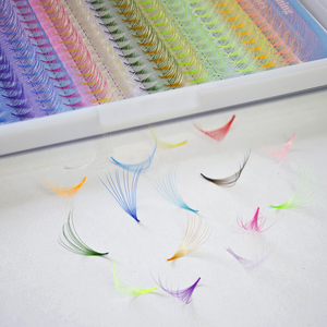 Màu PREMADE người hâm mộ Lông mi giả cầu vồng cao cấp lễ hội giáng sinh trang điểm mắt màu sắc hỗn hợp mở rộng lông mi - Product Image 6