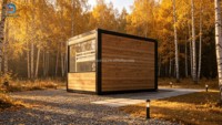 Cabine modulaire préfabriquée de luxe en acier avec grande fenêtre panoramique en verre, maison portable, camping, villa d'invités pour jardin