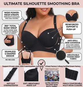 <span class=keywords><strong>Reggiseno</strong></span> <span class=keywords><strong>Modellante</strong></span> a Compressione Forte Hygieia, Minimizzatore Anti-Grasso Schiena, Senza Ferretto, per Donne Curvy, Taglie Forti, con Supporto - Product Image 2