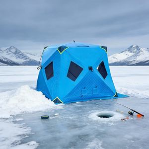 Трехслойная автоматическая зимняя палатка из ткани Оксфорд 210D для кемпинга и подледной рыбалки - Product Image 2