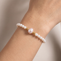 Bracelet de perles baroques irrégulières en eau douce, design original élégant français, bracelet entièrement en perles, bijoux de chaîne pour la main