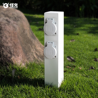 Colonne de prise extérieure étanche IP66 en acier inoxydable 304, 4 prises, pour jardin, aménagement paysager, hôtel