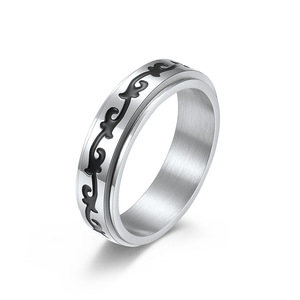 <b>Titanium</b> Steel <b>Ring</b> With Vine Pattern Unisex Fashion Jewelry Index Finger <b>Ring</b> For Men And Women Gift Accessory - Product Image 1