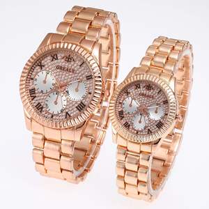 Les amoureux transfrontaliers regardent un nouvel ensemble de montres à quartz de mode décontractée pour hommes femmes <span class=keywords><strong>Rome</strong></span> trois yeux Design bracelet en plastique boîtier de 5mm - Product Image 2